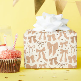 Coquette Terracotta Bows & Hearts Presentpapper