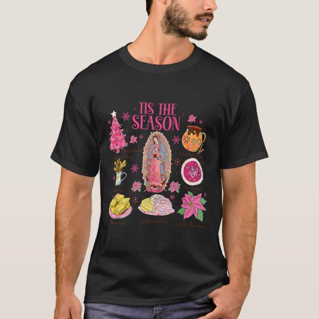 Coquette Tis The Season Mexican Christmas Spanish  T Shirt (Framsida)