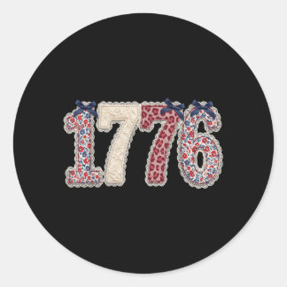 Coquette USA 1776 250 Blommig Fjärde Juli Runt Klistermärke