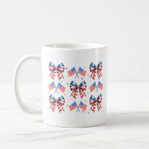 Coquette, usa, röd, vit, blå, tyst 4:e juli kaffemugg