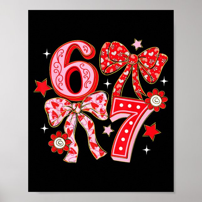 Coquette Valentine 67 Six Seven Bow Valentines 6 7 Poster (Framsidan)