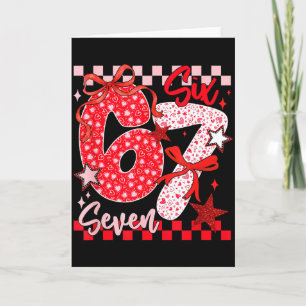 Coquette Valentine 67 Six Seven Preppy Hjärtbåge P Kort