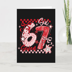 Coquette Valentine 67 Six Seven Preppy Hjärtlig Pi Kort