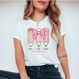 Coquette Valentine Teacher Pencils Personalized T Shirt