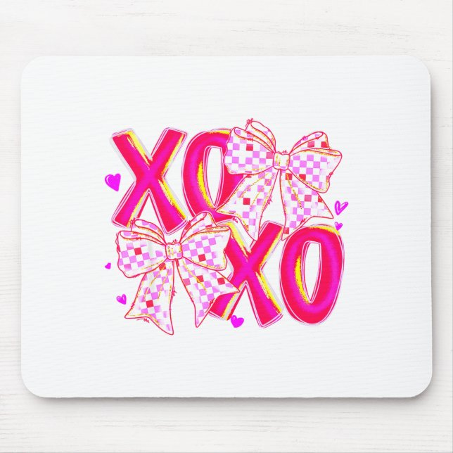 Coquette Valentine Xoxo Funny Valentine Bow Hearts Musmatta (Framsidan)