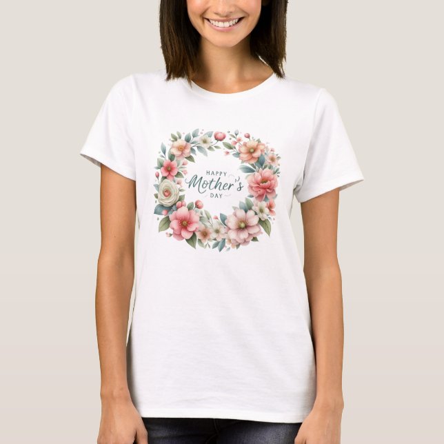 Coquette  vår blommor frand Mors dag T Shirt (Framsida)
