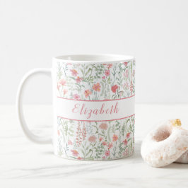 Coquette Vildblomsäng Personlig Rosa Kaffemugg