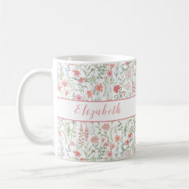 Coquette Vildblomsäng Personlig Rosa Kaffemugg
