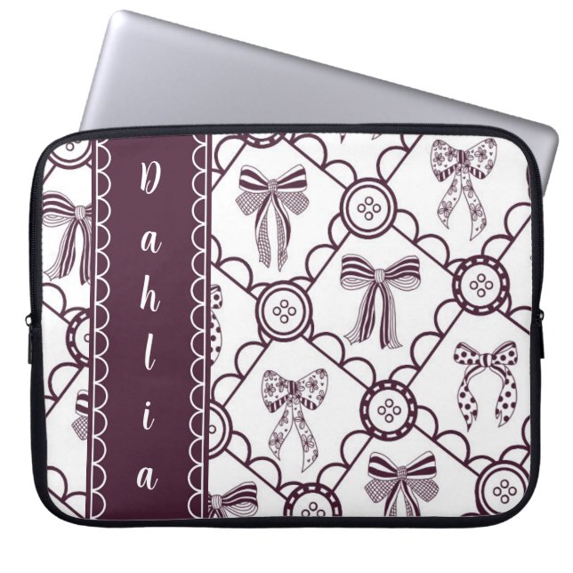 Coquette vinröda rosett laptop fodral (Framsidan)