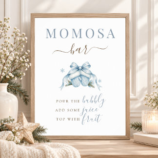 Coquette Vinter Baby Boy Shower Momosa Barskylt Poster