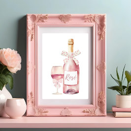 Coquette Wall Art Ljusa rosa Vin Poster