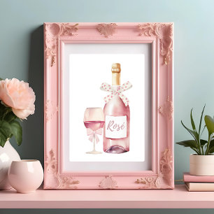 Coquette Wall Art Ljusa rosa Vin Poster