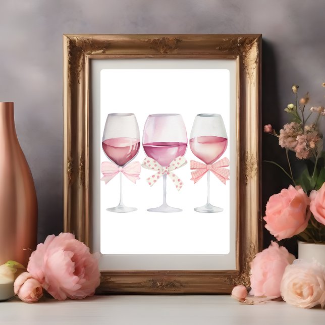 Coquette Wall Art Ljust rosa Vin-glas Poster (Skapare uppladdad)