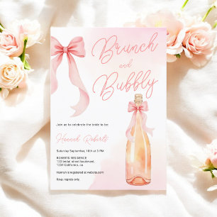 Coquette Watercolor Brunch Bubly Möhippa Inbjudningar