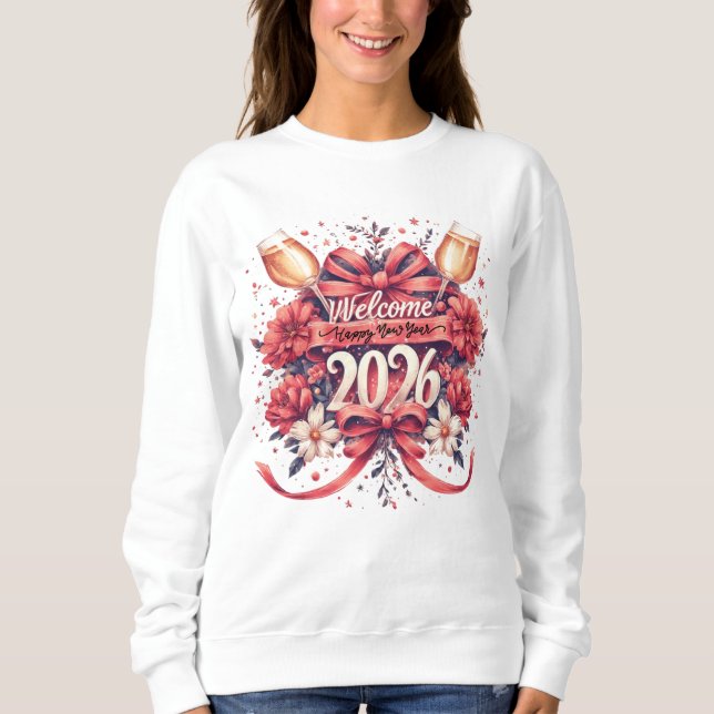 Coquette Welcome 2026 New Year Design T Shirt (Framsida)