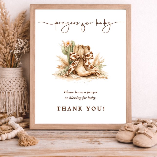 Coquette Western Baby Shower Blessing för Bebis sk Poster (Skapare uppladdad)