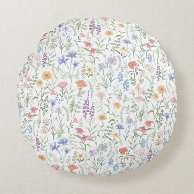 Coquette Wildflower Meadow  Rund Kudde (Framsidan)