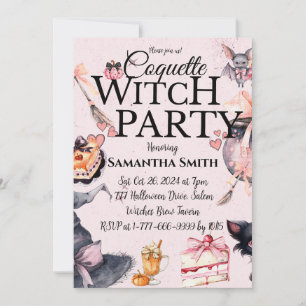 Coquette Witch Party Halloween-inbjudan Inbjudningar