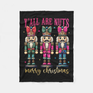 Coquette Y'all är Nöt Nutcrackers Merry Christma Fleecefilt