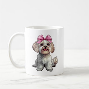 Coquettebåge Havanesiskt hundmamma tjej rosa Kaffemugg