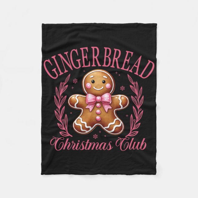Coquettebåge Rosa Pepparkakor Jul Tjej Kvinnor Fleecefilt (Framsidan)