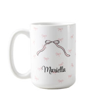 Coquettebåge Rosa Personligt Namn Kopp Kaffe Mugg