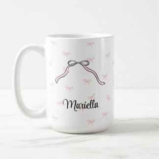 Coquettebåge Rosa Personligt Namn Kopp Kaffe Mugg