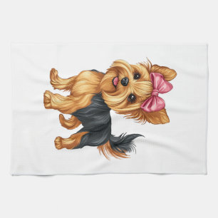 Coquettebåge Yorkshireterrier Hund Yorkie Mamma Fl Kökshandduk