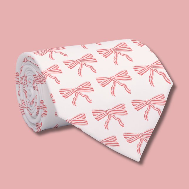 Coquettetisk rosa båge slips (Coquette pink bow neck tie)