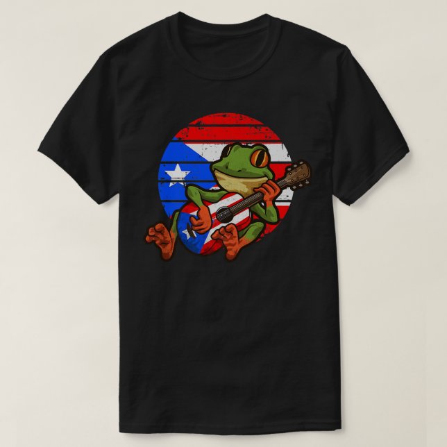 Coqui Frog Pay GuitarPuerto Rico Animal152 T Shirt (Design framsida)