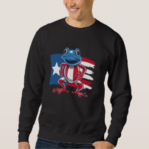 Coqui Frog Puerto Rico Pridet Boricua Puerto Rican Lång Ärmad Tröja