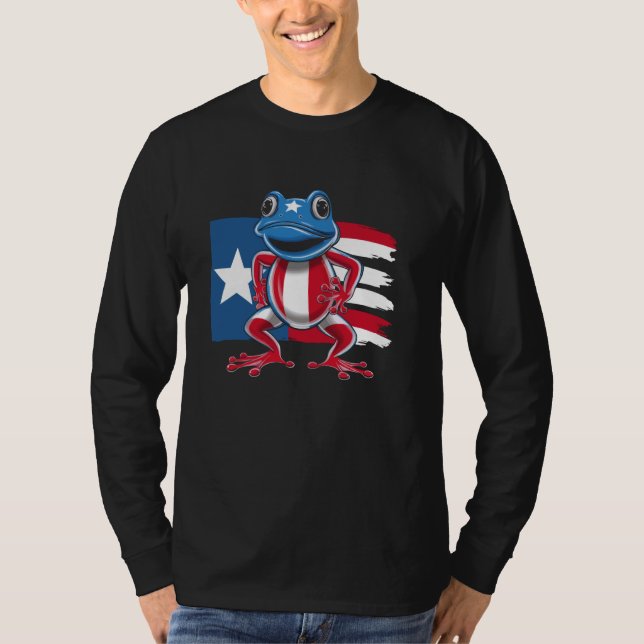 Coqui Frog Puerto Rico Pridet Boricua Puerto Rican T Shirt (Framsida)