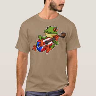 Coqui Frog Spela Guitar Boricua Animal T Shirt