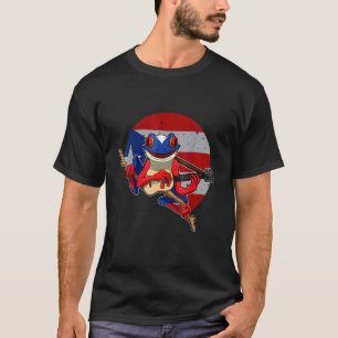 Coqui Frog Spelar Guitar Puerto Rico Animal T Shirt