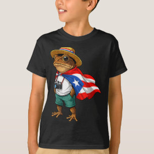 Coqui Groda Puerto Rico Flagga Puertoricansk Taino T Shirt