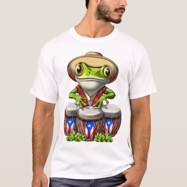 Coqui Puerto Rico Frog T Shirt (Framsida)
