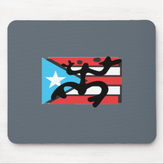 Coqui taíno sobre bandera de Puerto Rico Musmatta