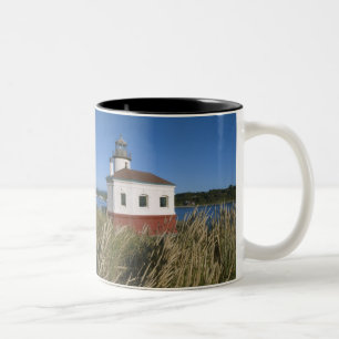Coquille River fyr, Oregon, USA Två-Tonad Mugg