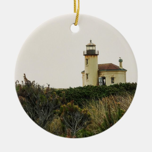 Coquille River Lighthouse, ELLER Julgransprydnad Keramik (Framsidan)