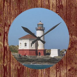 Coquille River Lighthouse i Bandon Oregon Rund Klocka
