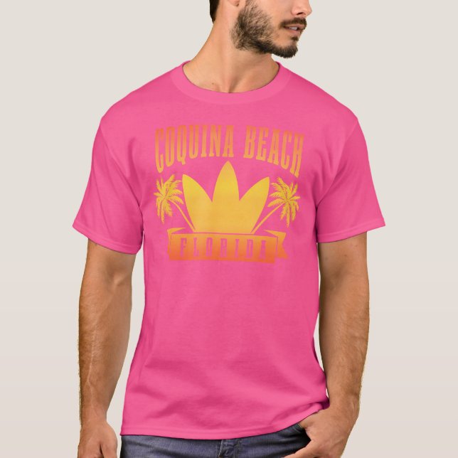 Coquina Beach Florida Fl Surfa Sunset Surfer T Shirt (Framsida)