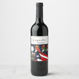 Coquito 3 kung Puerto Rico Reyes Magos Vinflaska Etikett