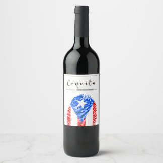 Coquito Boricua Fingerprint Vinflaska Etikett