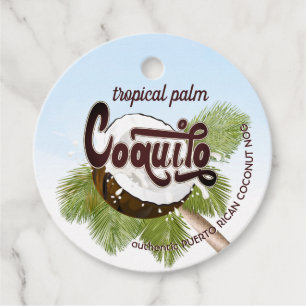 Coquito Coconut Business Advertising Favor Taggs Gåvor Etiketter