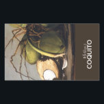 Coquito Coconut Classic Marketing Rektangulärt Klistermärke<br><div class="desc">Anpassa våra nya Coquito-etiketter med klassisk design,  med vit personlig text,  på en kontur som målar upp bildbakgrund,  från den berömda Puerto Rican-målaren Francisco Oller. Perfekt för år runt Puerto Rican Coquito-flaskor eller julhelger!</div>