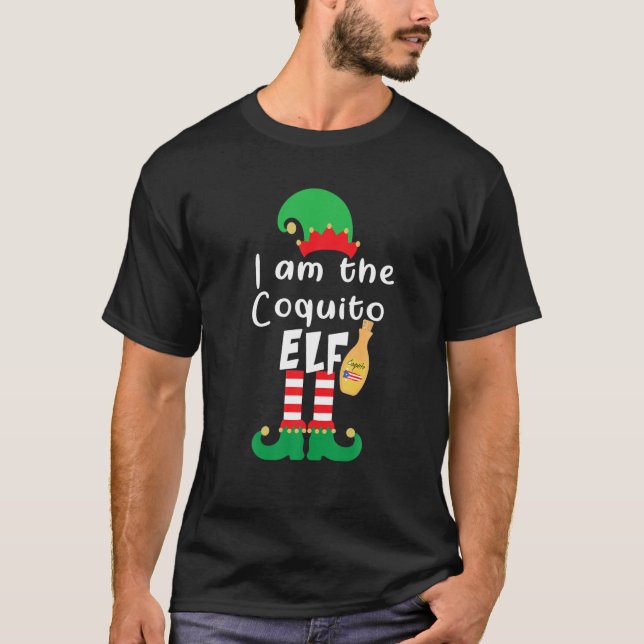 Coquito ELF Funny Puerto Rico Matching jul B T Shirt (Framsida)