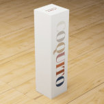Coquito jul Drink Flaska Vin Box Presentask För Vinflaska<br><div class="desc">Modern jordisk färg-typografi med en plats för tillverkarna namn högst upp.</div>