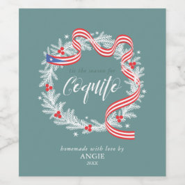 Coquito jul Wandan Vinflaska Etikett