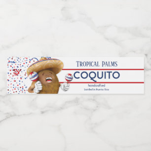 Coquito Kokosmaracas Vattenflaskor Etikett