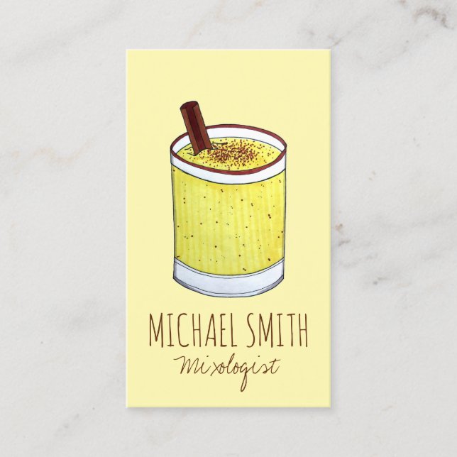 Coquito Puerto Rican Eggnog Bartender Mixolog Visitkort (Framsida)